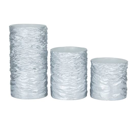 Silver Traditional Flameless Candle Set